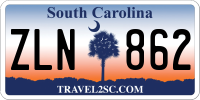 SC license plate ZLN862