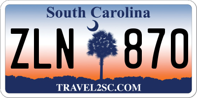 SC license plate ZLN870