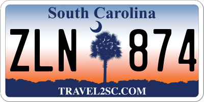 SC license plate ZLN874