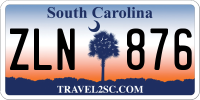 SC license plate ZLN876