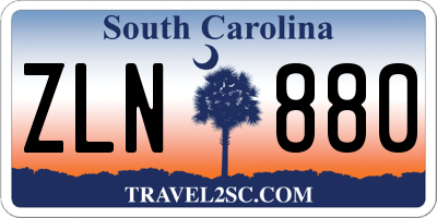 SC license plate ZLN880