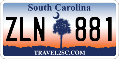 SC license plate ZLN881
