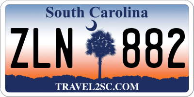 SC license plate ZLN882