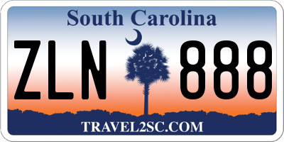 SC license plate ZLN888
