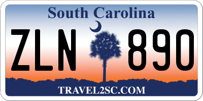 SC license plate ZLN890