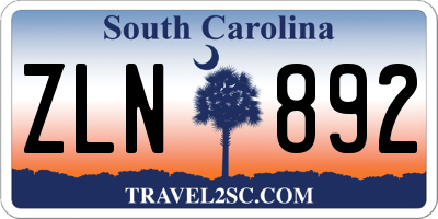 SC license plate ZLN892