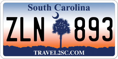 SC license plate ZLN893