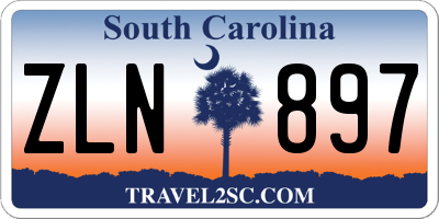 SC license plate ZLN897