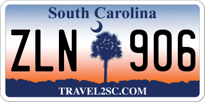 SC license plate ZLN906