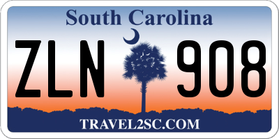 SC license plate ZLN908