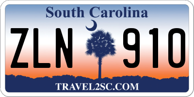 SC license plate ZLN910