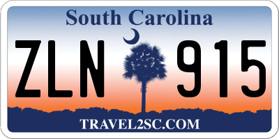 SC license plate ZLN915