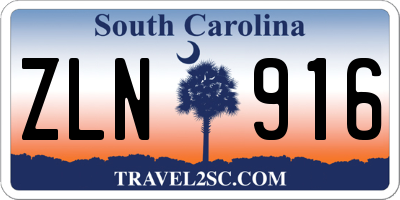 SC license plate ZLN916