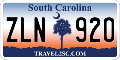 SC license plate ZLN920