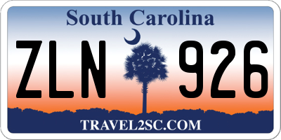 SC license plate ZLN926