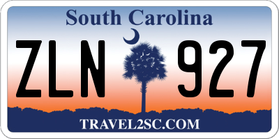 SC license plate ZLN927