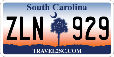 SC license plate ZLN929