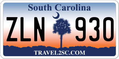 SC license plate ZLN930