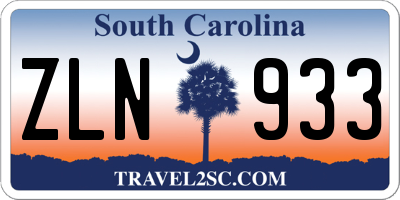 SC license plate ZLN933
