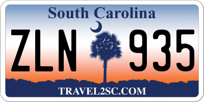 SC license plate ZLN935