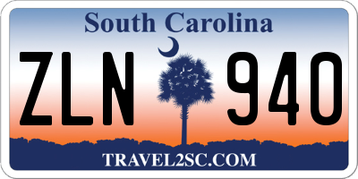 SC license plate ZLN940