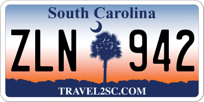 SC license plate ZLN942