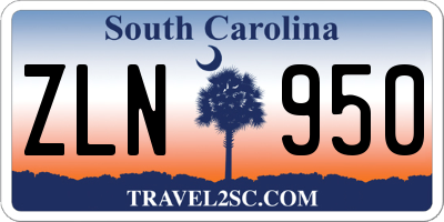 SC license plate ZLN950