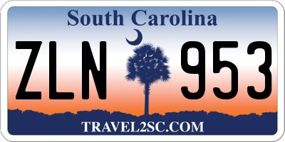 SC license plate ZLN953