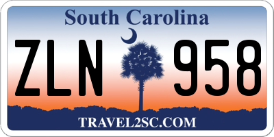 SC license plate ZLN958