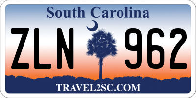 SC license plate ZLN962