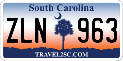 SC license plate ZLN963