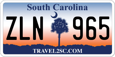 SC license plate ZLN965