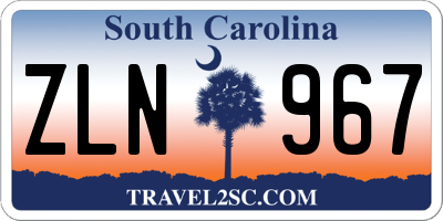 SC license plate ZLN967