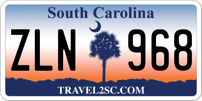 SC license plate ZLN968