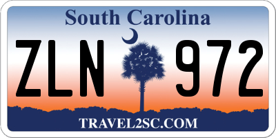 SC license plate ZLN972