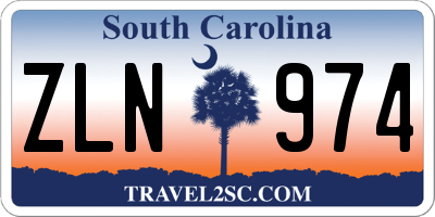 SC license plate ZLN974