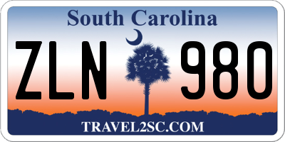 SC license plate ZLN980