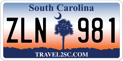 SC license plate ZLN981