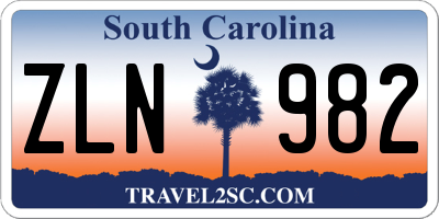 SC license plate ZLN982