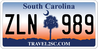 SC license plate ZLN989