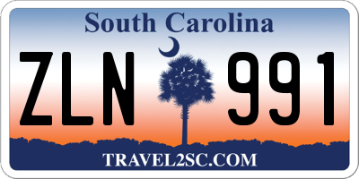 SC license plate ZLN991