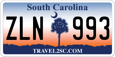 SC license plate ZLN993