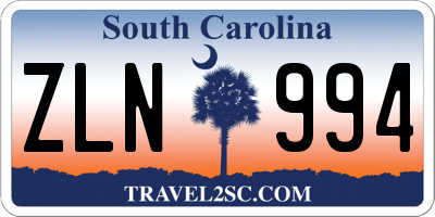 SC license plate ZLN994