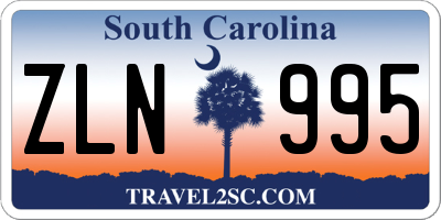 SC license plate ZLN995