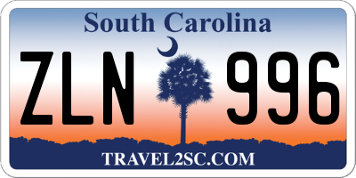 SC license plate ZLN996