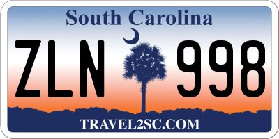 SC license plate ZLN998