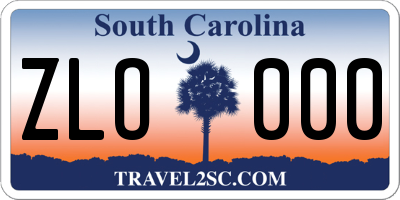 SC license plate ZLO000