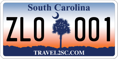 SC license plate ZLO001