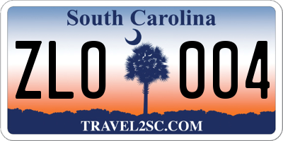 SC license plate ZLO004
