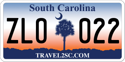 SC license plate ZLO022